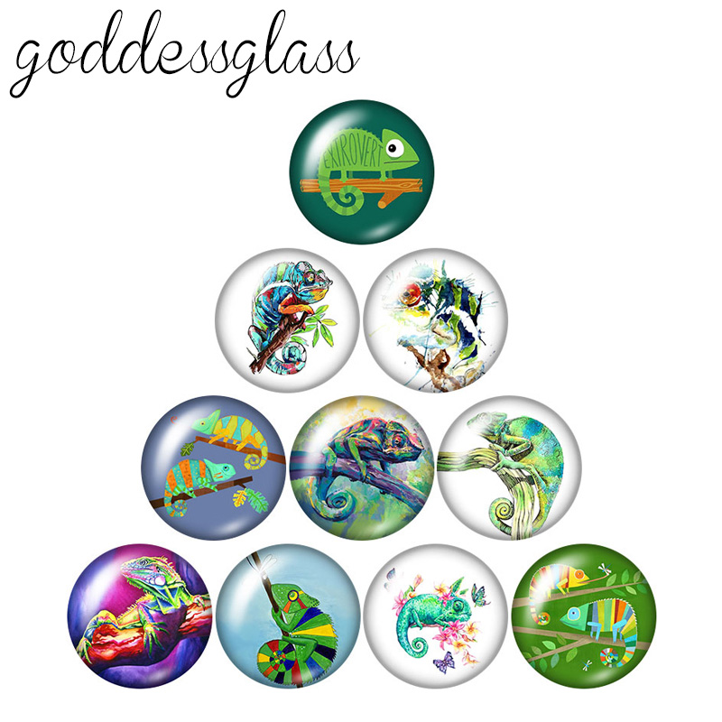 Jewelry Making Drawing - Cute Animals Green Lizard Drawings 10pcs