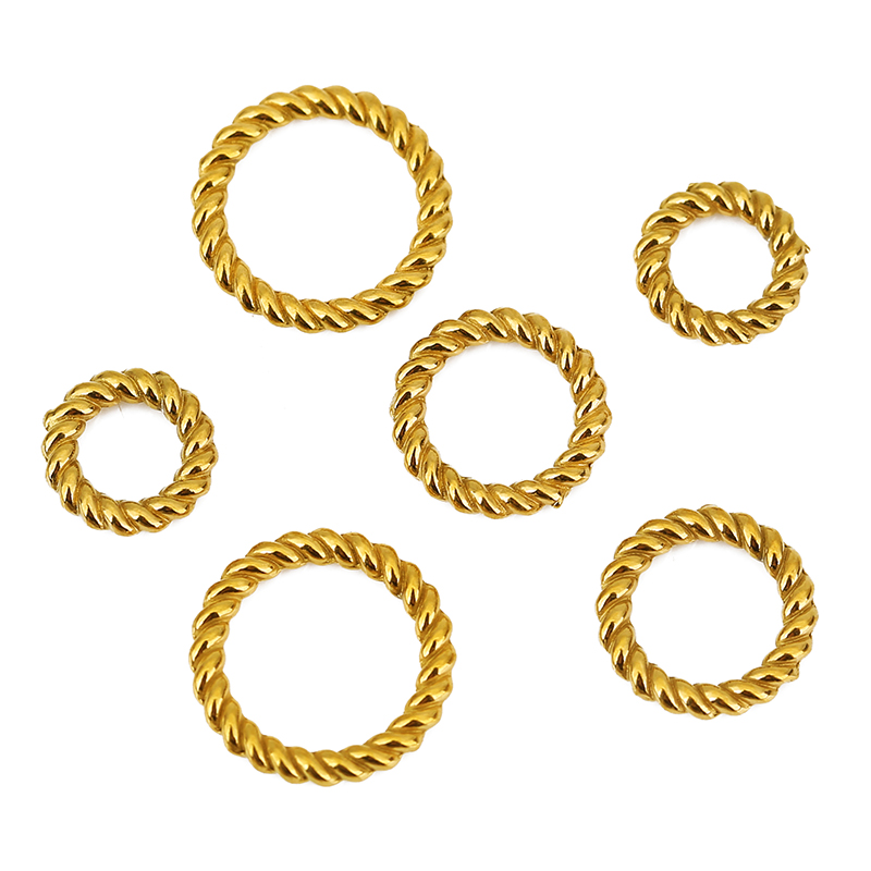 10pcs PVD Never Fade Stainless - Jewelry Making Closed Jump Rings ulasan dan harga