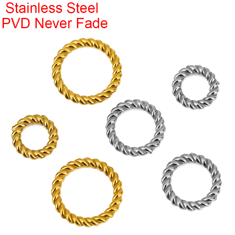10pcs PVD Never Fade Stainless - Jewelry Making Closed Jump Rings ulasan dan harga