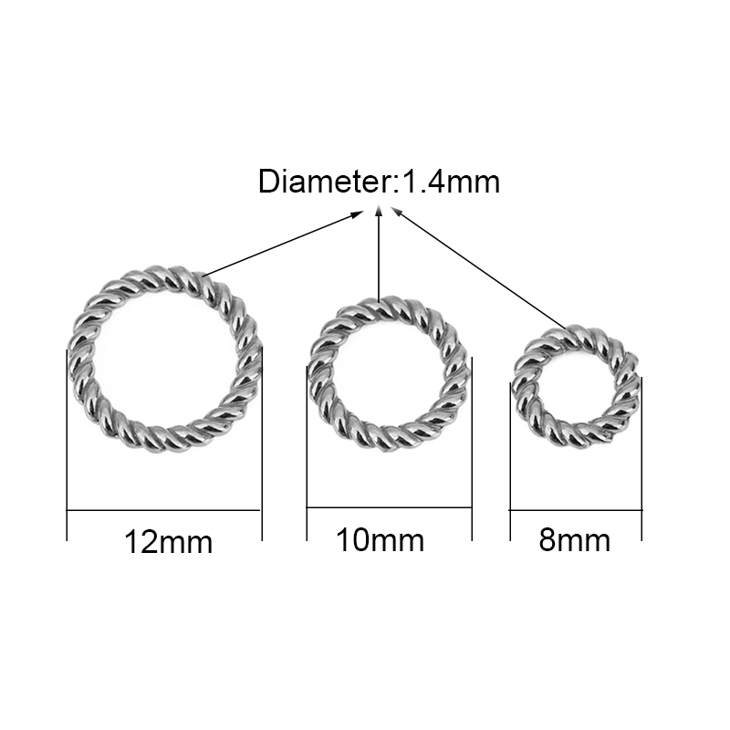 10pcs PVD Never Fade Stainless - Jewelry Making Closed Jump Rings ulasan dan harga