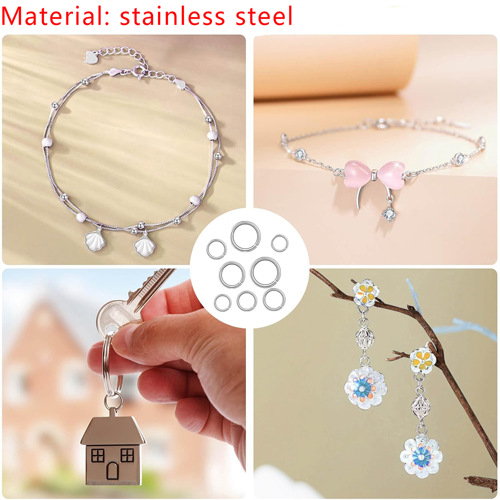 1200pcs Stainless Steel Jump R - Jewelry Making Closed Jump Rings ulasan dan harga