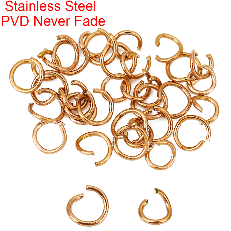 100pcs Rose Gold Plated Stainl - Jewelry Making Closed Jump Rings ulasan dan harga