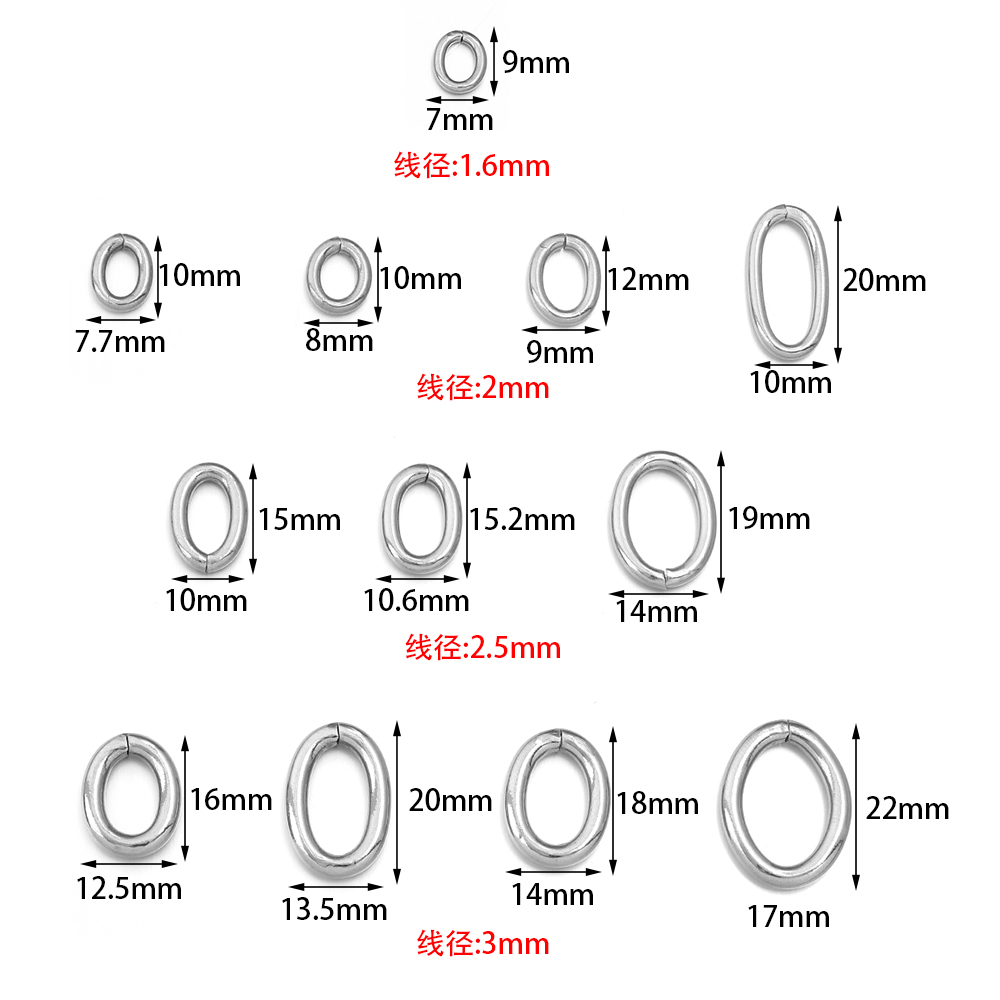 20pcs/lot Stainless Steel Oval - Jewelry Making Closed Jump Rings ulasan dan harga
